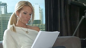 Blonde MILF Jessica Drake is a writer that would like to fulfill her sex fantasies. Her fantasies are about having sex with handsome elegant man from the past. She would share her sofa with that man.
