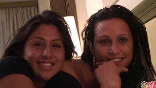 Watch how those 2 hawt Spanish legal age teenager sisters take turns to fuck and suck Torbe`s wang