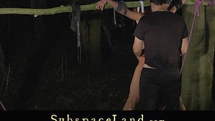 This rebel Russian sweetheart get to be tamed and trained in order to become a compliant thrall. For this the slavemaster restrained and tied her up by a tree and gives her a harsh painful punishment and then bonks her