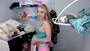 teen blonde cute blowjob white big cock panties long hair pov american