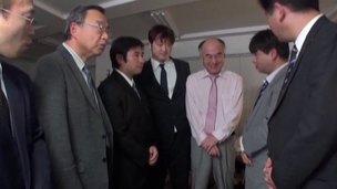 Busty Asian whore gets gang banged by horny businessmen