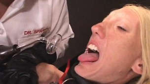 Carla agrees to electric stimulation and copulates before eating cum