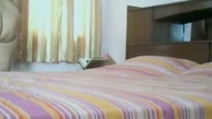 Hidden cam in a hotel room captures BBW Indian aunty tempted for filthy sex